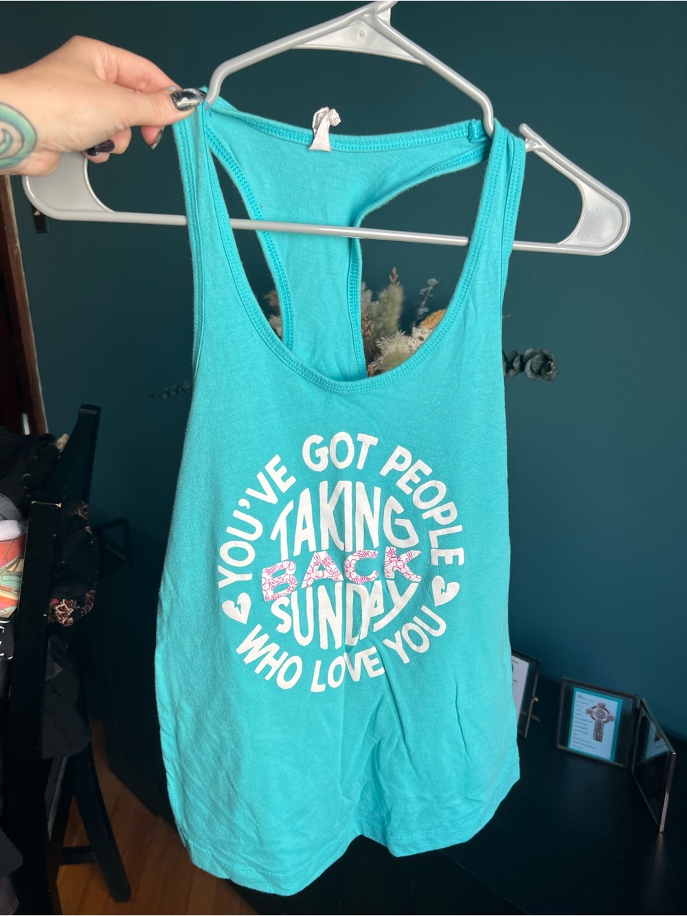 Turquoise Taking Back Sunday Racerback Tank Top